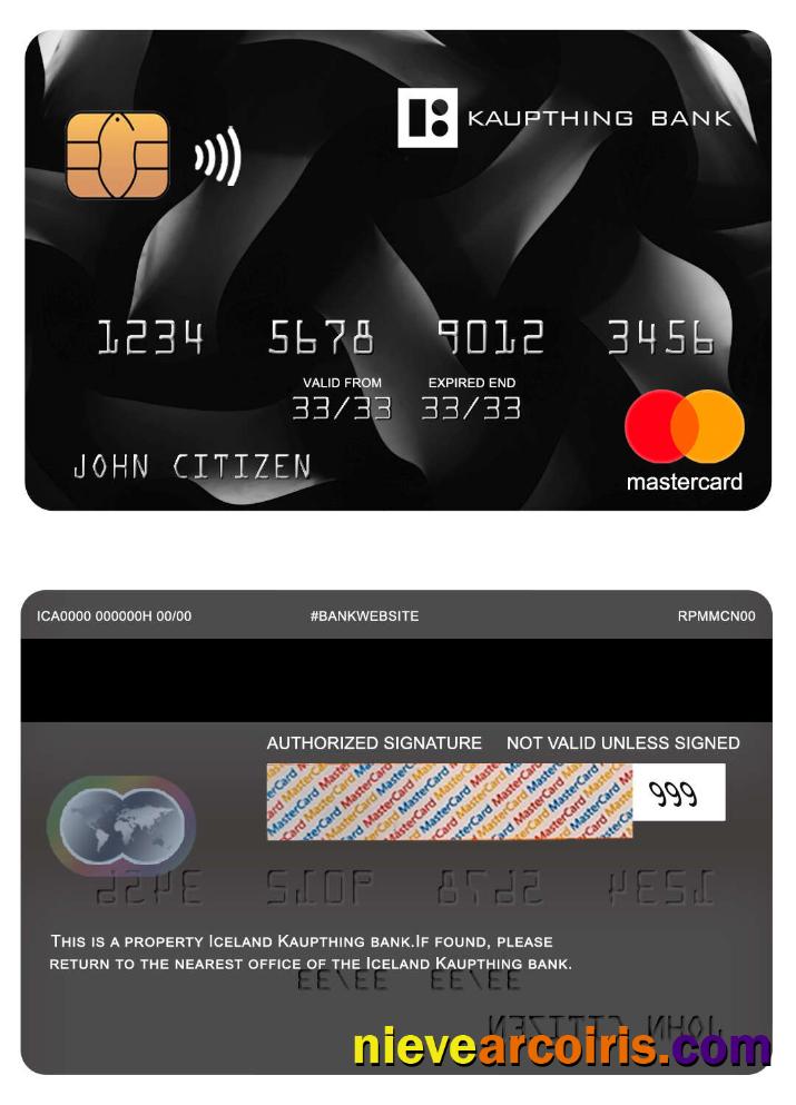 Iceland Kaupthing bank mastercard